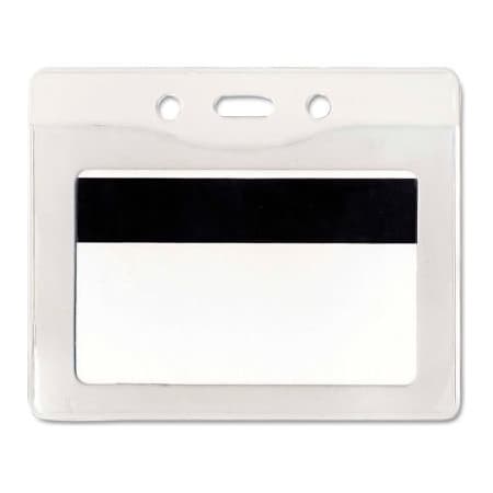 Advantus Advantus  Security ID Badge Holder, Horizontal, 3-7/8" x 2-5/8", Clear, 50/Box 75411